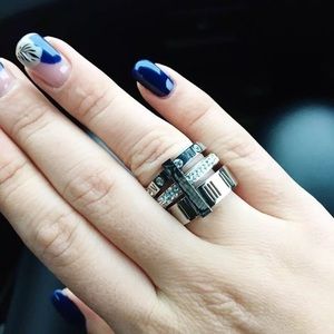 Silver Roman Numerals Stainless Steel Ring